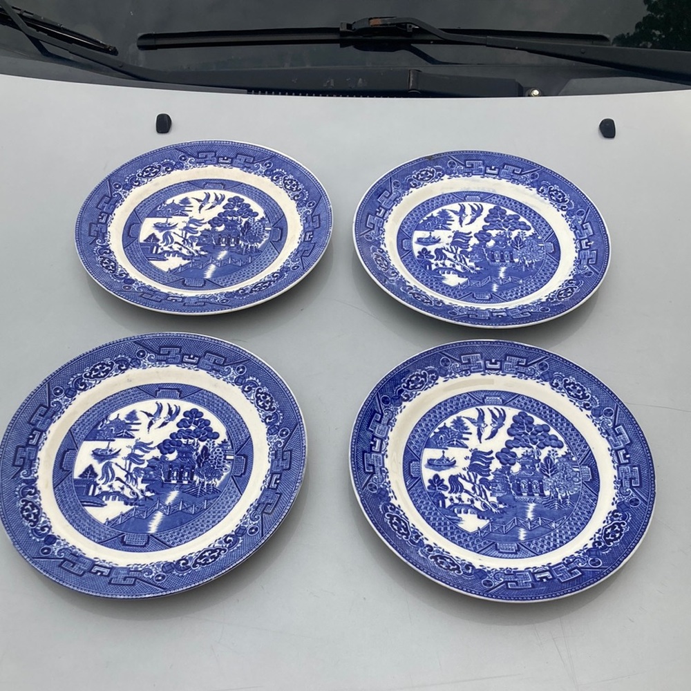 Willow Solian Ware Soho Pottery LTD 9.75” Dinner Plates